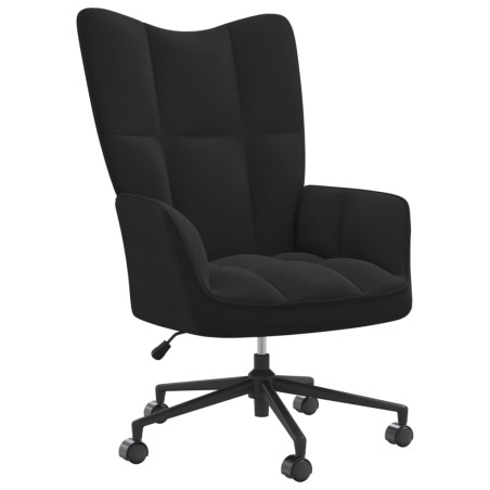 vidaXL Silla de relajación de terciopelo negro