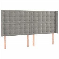 vidaXL Cabecero con orejas de terciopelo gris claro 183x16x118/128 cm