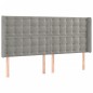 vidaXL Cabecero con orejas de terciopelo gris claro 183x16x118/128 cm vidaXL Cabecero con orejas de terciopelo gris claro 183x16x118/128 cm
