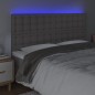 vidaXL Cabecero con luces LED cuero sintético gris 200x5x118/128 cm vidaXL Cabecero con luces LED cuero sintético gris 200x5x118/128 cm