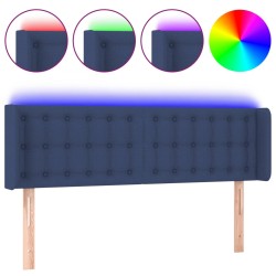 vidaXL Cabecero con LED de tela azul 147x16x78/88 cm