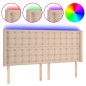 vidaXL Cabecero con LED cuero sintético capuchino 183x16x118/128cm