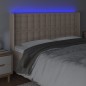 vidaXL Cabecero con LED cuero sintético capuchino 183x16x118/128cm