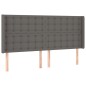 vidaXL Cabecero con LED cuero sintético gris 203x16x118/128 cm vidaXL Cabecero con LED cuero sintético gris 203x16x118/128 cm
