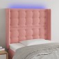 vidaXL Cabecero con LED de terciopelo rosa 103x16x118/128 cm vidaXL Cabecero con LED de terciopelo rosa 103x16x118/128 cm