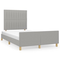 vidaXL Estructura de cama con cabecero de tela gris claro 120x200 cm