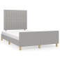 vidaXL Estructura de cama con cabecero de tela gris claro 120x200 cm