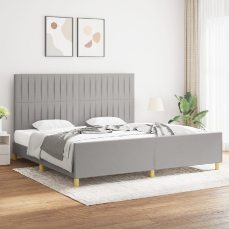 vidaXL Estructura de cama con cabecero de tela gris claro 200x200 cm