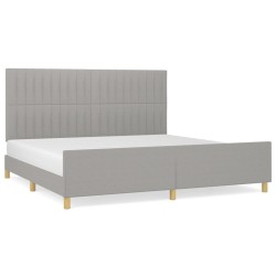 vidaXL Estructura de cama con cabecero de tela gris claro 200x200 cm
