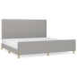 vidaXL Estructura de cama con cabecero de tela gris claro 200x200 cm vidaXL Estructura de cama con cabecero de tela gris claro 200x200 cm