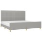 vidaXL Estructura de cama con cabecero de tela gris claro 200x200 cm vidaXL Estructura de cama con cabecero de tela gris claro 200x200 cm