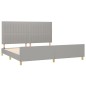 vidaXL Estructura de cama con cabecero de tela gris claro 200x200 cm vidaXL Estructura de cama con cabecero de tela gris claro 200x200 cm