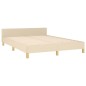 vidaXL Estructura de cama con cabecero de tela color crema 140x190 cm vidaXL Estructura de cama con cabecero de tela color crema 140x190 cm