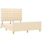 vidaXL Estructura de cama con cabecero de tela color crema 140x200 cm vidaXL Estructura de cama con cabecero de tela color crema 140x200 cm