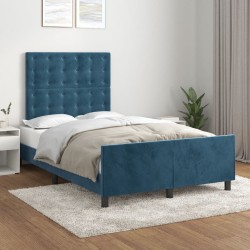 vidaXL Estructura cama con cabecero terciopelo azul oscuro 120x200cm