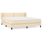 vidaXL Cama box spring con colchón tela color crema 160x200 cm vidaXL Cama box spring con colchón tela color crema 160x200 cm