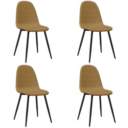vidaXL Sillas de comedor 4 unidades terciopelo marrón