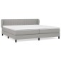 vidaXL Cama box spring con colchón tela gris claro 200x200 cm vidaXL Cama box spring con colchón tela gris claro 200x200 cm