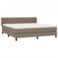 vidaXL Cama box spring con colchón tela gris taupe 160x200 cm vidaXL Cama box spring con colchón tela gris taupe 160x200 cm