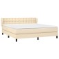 vidaXL Cama box spring con colchón tela color crema 160x200 cm vidaXL Cama box spring con colchón tela color crema 160x200 cm