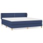 vidaXL Cama box spring con colchón tela azul 180x200 cm