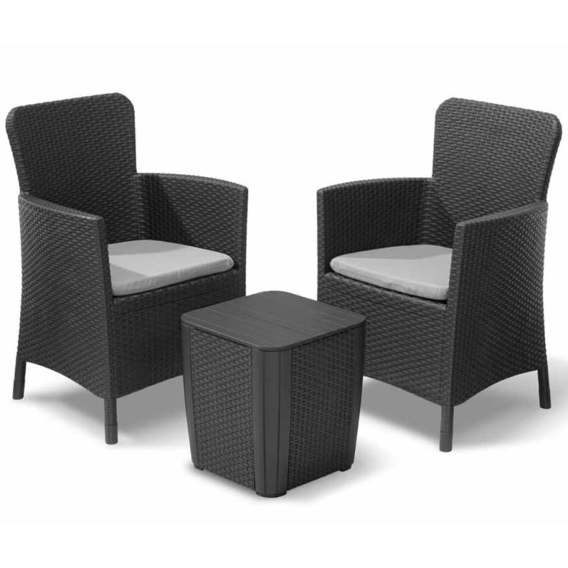 Keter Juego de muebles de balcón Miami 5 piezas grafito 223815 Keter Juego de muebles de balcón Miami 5 piezas grafito 223815