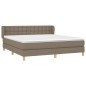 vidaXL Cama box spring con colchón tela gris taupe 160x200 cm vidaXL Cama box spring con colchón tela gris taupe 160x200 cm