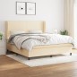 vidaXL Cama box spring con colchón tela color crema 180x200 cm vidaXL Cama box spring con colchón tela color crema 180x200 cm