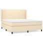 vidaXL Cama box spring con colchón tela color crema 180x200 cm vidaXL Cama box spring con colchón tela color crema 180x200 cm