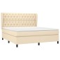 vidaXL Cama box spring con colchón tela color crema 160x200 cm vidaXL Cama box spring con colchón tela color crema 160x200 cm