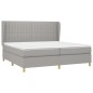 vidaXL Cama box spring con colchón tela gris claro 200x200 cm vidaXL Cama box spring con colchón tela gris claro 200x200 cm
