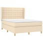 vidaXL Cama box spring con colchón tela color crema 140x200 cm vidaXL Cama box spring con colchón tela color crema 140x200 cm