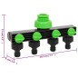 vidaXL Adaptador para grifo de 4 vías ABS & PP verde negro 19,5x6x11cm vidaXL Adaptador para grifo de 4 vías ABS & PP verde negro 19,5x6x11cm