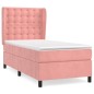 vidaXL Cama box spring con colchón terciopelo rosa 100x200 cm vidaXL Cama box spring con colchón terciopelo rosa 100x200 cm