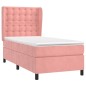 vidaXL Cama box spring con colchón terciopelo rosa 100x200 cm vidaXL Cama box spring con colchón terciopelo rosa 100x200 cm