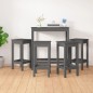vidaXL Set de bar 5 piezas madera maciza de pino gris vidaXL Set de bar 5 piezas madera maciza de pino gris