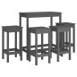 vidaXL Set de bar 5 piezas madera maciza de pino gris vidaXL Set de bar 5 piezas madera maciza de pino gris