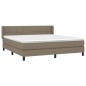vidaXL Cama box spring con colchón tela gris taupe 160x200 cm vidaXL Cama box spring con colchón tela gris taupe 160x200 cm