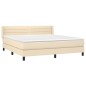 vidaXL Cama box spring con colchón tela color crema 180x200 cm vidaXL Cama box spring con colchón tela color crema 180x200 cm