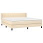 vidaXL Cama box spring con colchón tela color crema 180x200 cm vidaXL Cama box spring con colchón tela color crema 180x200 cm
