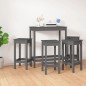 vidaXL Set de bar 5 piezas madera maciza de pino gris vidaXL Set de bar 5 piezas madera maciza de pino gris