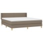 vidaXL Cama box spring con colchón tela gris taupe 160x200 cm vidaXL Cama box spring con colchón tela gris taupe 160x200 cm