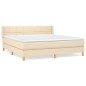 vidaXL Cama box spring con colchón tela color crema 180x200 cm vidaXL Cama box spring con colchón tela color crema 180x200 cm
