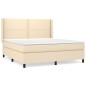 vidaXL Cama box spring con colchón tela color crema 180x200 cm vidaXL Cama box spring con colchón tela color crema 180x200 cm