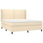 vidaXL Cama box spring con colchón tela color crema 180x200 cm vidaXL Cama box spring con colchón tela color crema 180x200 cm