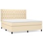 vidaXL Cama box spring con colchón tela color crema 160x200 cm vidaXL Cama box spring con colchón tela color crema 160x200 cm