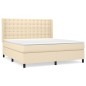 vidaXL Cama box spring con colchón tela color crema 180x200 cm vidaXL Cama box spring con colchón tela color crema 180x200 cm