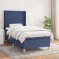 vidaXL Cama box spring con colchón tela azul 90x200 cm vidaXL Cama box spring con colchón tela azul 90x200 cm