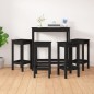 vidaXL Set de bar 5 piezas madera maciza de pino negro