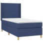 vidaXL Cama box spring con colchón tela azul 90x200 cm vidaXL Cama box spring con colchón tela azul 90x200 cm